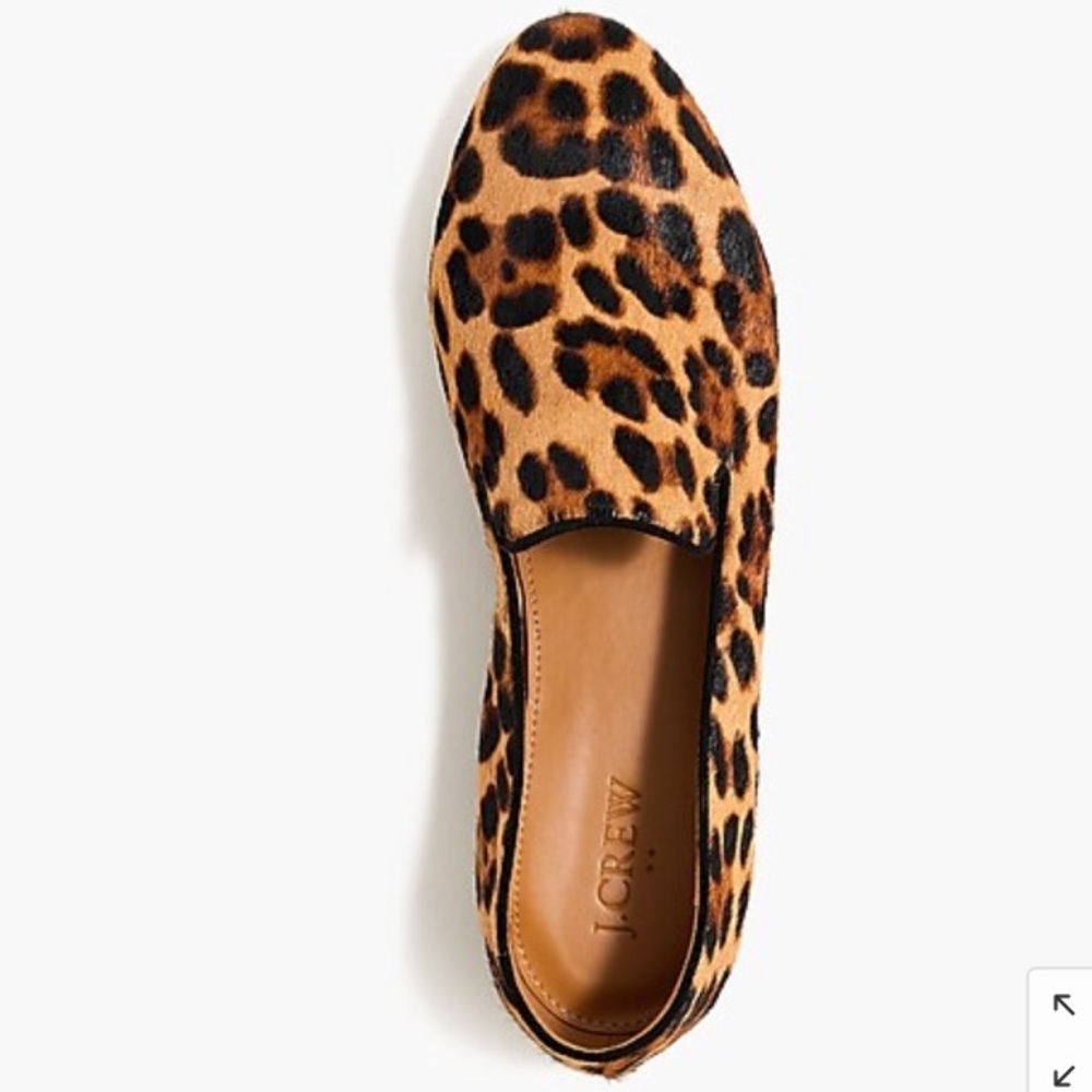 JCrew Calf Hair Loafers NEW Leopard Print size 7.5